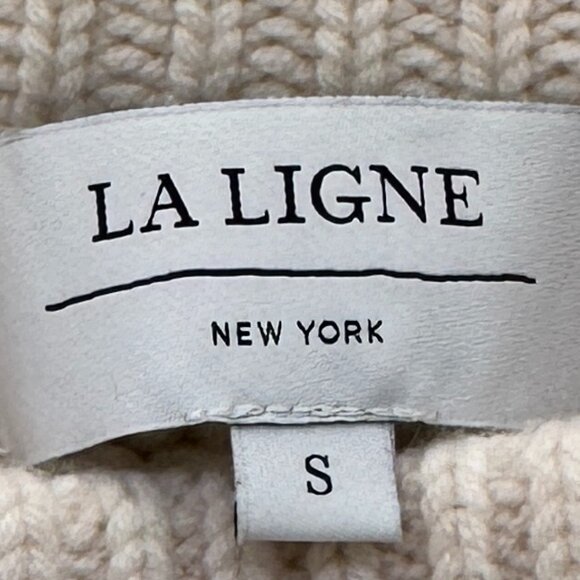 La Ligne Marin Striped Wool and Cashmere Sweater Cream and Periwinkle Size S - Picture 5 of 15